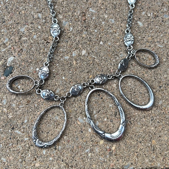 Brighton Retired Silver Etched 18” Loop Necklace - Picture 8 of 8